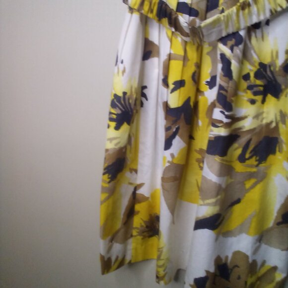 Robin Howe Dress Women 2 Sleeveless Sundress Belt Floral Tan Yellow - Picture 6 of 14